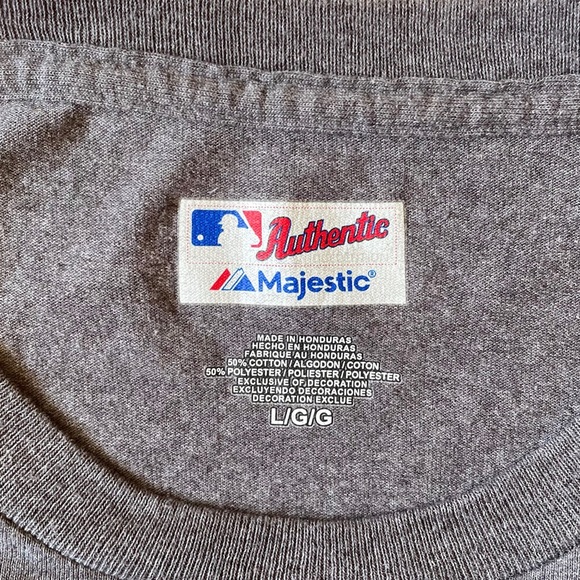 Men’s Majestic Authentic MLB Boston Red Sox Long Sleeve Tee Shirt Gray - Large - Picture 6 of 6